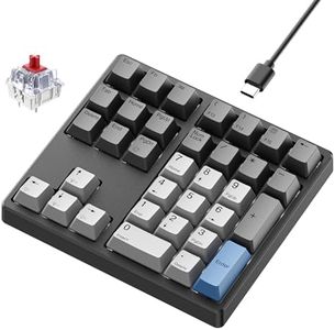 Kisnt Mechanical Number Pad, 34 Key Wired Hot Swappable Keypad, Gateron Switches White Backlit Numpad,USB Numeric Keypad with PBT Keycaps for Laptop, Mac, PC Desktop(Red Switch)