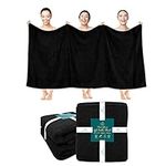 Pearl Linens Cotton Bath Sheet Pack of 2, Oversize Bath Towels Two Pack, Quick Dry, Absorbant, Super Soft Bath Sheet for Hotel, Spa | Black Bath Sheet, Bath Towel 35 X 70 inches