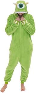 NEWCOSPLAY Animal Onesie Adult Pajamas Plush One Piece Cosplay Costume, Mike Wazowski, X-Large