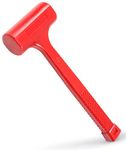 YIYITOOLS 1LB Dead Blow Hammer- Red, Mallet | Machinist Tools | Unibody Molded | Checkered Grip | Spark and Rebound Resistant