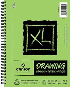 Canson XL Series Drawing Paper Pad, Micro Perforated, Smooth Surface, Side Wire Bound, 70 Pound, 5.5 x 8.5 Inch, 60 Sheets (400054490)