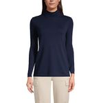 Lands' End Women's Tall Supima Cotton Turtleneck Tunic, Radiant Navy, Large