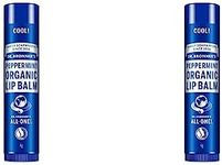 Dr Bronner's Peppermint Lip Balm, Made with No Synthetic Ingredients and Organic Oils, Used for Lips, Dry Hands, Cuticles and Chapped Chins, Certified Fair Trade, 4g Bar (Pack of 2)
