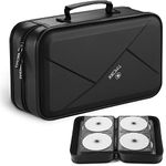 CD Case DVD Holder Storage: 144 Capacity DVD Cases Organizer Portable Wallet Storage - CD Plastic Protective Carrying Binder for Home Travel (Black)