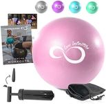 Live Infinitely Pilates Ball 9 Inch with Pump | Small Yoga Balls with Digital Workout eBook | Mini Stability Ball for Pilates, Barre, Yoga & Home Exercise (Rose)