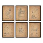 Home Theater Patent Wall Art Prints - Set of Six Vintage Movie Film Photos