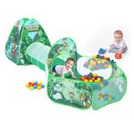Amazon Brand - Jam & Honey Jungle Animals 3 in 1 Combo Tunnel for Kids | Tunnel, Play Tent House, Ball Pool for Kids 3 to 6 Years | Spacious, Lightweight and Portable | Without Balls | Multi Colour