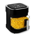 Libra 4.5 Litre Airfryer | Digital Air Fryer With Glass Bowl | Teflon-Free, 8 Presets, 1450W Power | Air Fry, Toast, Grill, Reheat, Dehydrate, & Roast | Visible Window | Smart Air Fryer Oven, Black