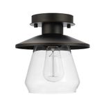 Oil-Rubbed Bronze : Globe Electric Vintage Semi-Flush Mount Ceiling Light, Oil Rubbed Bronze Finish, Clear Glass Shade, 64846