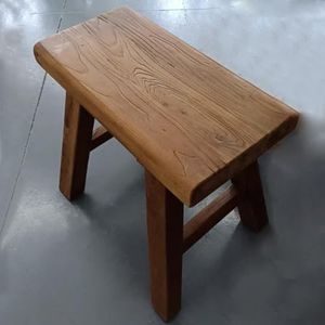 Farmhouse Indoor Wooden Living room Dining Bench, Asian Natural Wood Kitchen Entryway Bench with Armless Design and Short Height, Solid Wood Shoe Bench Entryway Benches，Brown(50*26*45cm/19.7*10.2*17.7