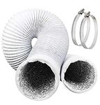 Omont Tumble Dryer Hose 10 Feet 100mm Ducting with 2 Clamps, 4 Inch Flexible Tumble Dryer Vent Kit Extractor Fan Ducting Aluminium Tube for Dryer, Kitchen