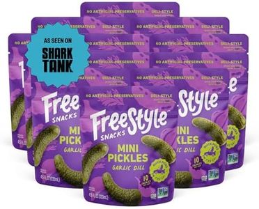 Freestyle Snacks Mini Pickle Snack Packs - As Seen on Shark Tank - Garlic Dill - All Natural, Fresh-Packed Deli-Style Pickles - Non-GMO, Kosher, Gluten-Free, Low Calorie - 4.5 Ounce (12 Pack)