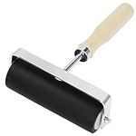 Kurtzy Rubber Printmaking Roller - 10cm/4 inches - Black Hard Lino Brayer With Wooden Handle for Stamping, Ink Paint Block, Gluing Application