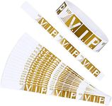 300 PCS Paper Wristbands for Events, Identification Wristbands Lightweight VIP Paper Adhesive Bracelets for Events Concerts Clubs Festivals (Gold)