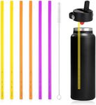 6pcs Replacement Straws for Hydro Flask Wide Mouth Water Bottle 32oz, BPA-Free Reusable Plastic Straws for Hydroflask 18/40/64oz Straw Lid Tumbler Replacement Accessories(Yellow, Purple, Orange)