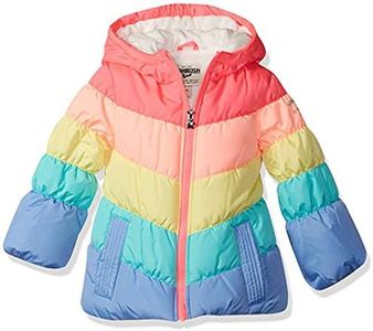 OshKosh B'Gosh Girls' Perfect Colorblocked Heavyweight Jacket Coat, Rainbow, 5-6