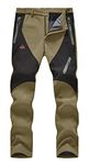 Rdruko Men's Outdoor Snowboard Pants Fleece Waterproof Ski Hiking Warm Snow Pants(Khaki, CA 36)