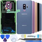 iStable Back Glass Cover Compatible for Samsung Galaxy S9+ Plus SM-G965 Rear Replacement Kits Camera Glass + All Tools + Repair Guide -Blue