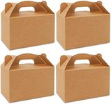 Moretoes 36 Pack Party Treat Boxes, 6 x 3.5 x 3.5 Inches Brown Gift Boxes with Handles, Kraft Party Favor Boxes for Keeping Candy, Cupcake, Cookies