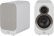 Q ACOUSTICS 3010i Compact Bookshelf Speakers Pair Arctic White - Featuring 2-way Reflex Enclosure Type, 100mm (4") Bass Driver, and 22mm (0.9") Tweeter - Stereo Hifi/Passive