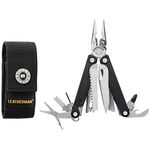 Leatherman Charge Plus - Multi-tool with 19 all locking tools including knives, pliers, saw and screwdriver, camping and fishing tool made in the USA, in black scaled stainless steel, nylon holster