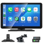 Wireless Apple CarPlay Android Auto Screen, Car Stereo 9" 1080P Touch Screen Portable Navigation Radio Vedio Player Bluetooth WiFi, Voice Control, Mirror Link