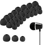 kuou 24 Pieces Silicone Earbuds, Replacement Earbud Tips with Portable Storage Box , Ear Tips Earbuds for In-Ear Headphones (S/M/L, Black)