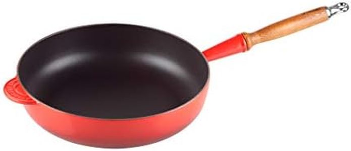 Le Creuset Sartén alta de hierro fundido, Redonda, diametro 28 cm, Apto para todas las fuentes de calor, incluso inducción, Cereza