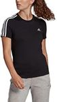 adidas Women's Sportswear Loungewear Essentials Slim 3-Stripes T-Shirt, Black/White, Medium