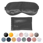 Blissy Silk Sleep Mask - Silk Eye Sleeping Mask for Women & Men for Total Blackout - 100% Pure Mulberry Silk, 22 Momme 6a Fibers - Blindfold Silk Sleep Mask Side Sleeper Eye Cover (Grey)