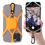 Pulpo Safety Cell Phone Leash - Anti-Drop Cell Phone Harness Compatible with Most Smartphones - Heavy Duty Retractable Tether - Anti Theft Phone Strap Lightweight Case Friendly Leash - Annoying Orange