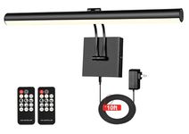 NEWREACH 16.53" Plug-in LED Picture Light with Remote, Dimmable Painting Frame Light with3000K, 980LM, CRI95, Book Light for Home Wall Art Mirrow, Black