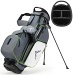 UNIHIMAl Premium 4-Way Golf Stand Bag, Golf Bag for Men with Foldable Base &8 Multi-Function Pockets-Including Extra Ball Storage, Insulated Cooler Pocket and Integrated Ball Pouch