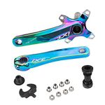 am Bicycle Crank Arm Set BCD 104 Road Mountain Bike Crankset with Bottom Bracket (Multi- Color)