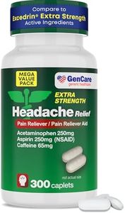 GenCare - Extra Strength Headache Relief Acetaminophen with Aspirin (NSAID) & Caffeine (300 Caplets) Value Pack | Head Pain Relief, Muscle Aches, Back Pain & Body | Generic Excedrin Extra Strength