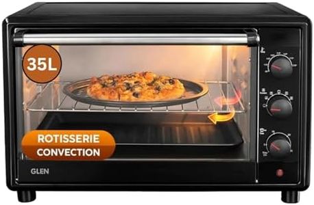 Glen Multi-Function OTG for Kitchen 35 Litre, 2100W, Oven Toaster Griller with 6 Heating Modes, Rotisserie, Convection Fan, Temp. Control, Bake, Grill & Toast,Oven for Baking - Black (SA5035BLRC)