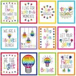 Schoolgirl Style Light Bulb Moments 8.5" x 11" Motivational Posters Set, 12 Classroom Posters With Inspirational Quotes, Colorful Posters for Classroom, Wall Décor & Rainbow Classroom Décor