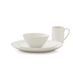 Portmeirion Sophie Conran Arbor Organic Shape Stoneware 4 Piece Place Setting, Service for 1, Creamy White