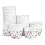 Operitacx 100pcs Paper Ice Cream Tubs, Polka Dot Paper Ice Cream Cups Treat Cups, Dessert Bowls for Sundae Cake Ice Cream Yoghurt¡