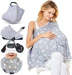 Kefee Kol Baby Nursing Cover & Nursing Poncho - Multi Use Cover for Baby Car Seat Canopy, Shopping Cart Cover, Stroller Cover, 360° Full Privacy Breastfeeding Coverage