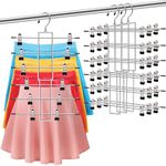 3 Pack Pants-Hangers-Space-Saving,6 Tier-Closet-Organizers-and-Storage Skirt Hangers with Clips,Closet-Organizer-Clothes-Organization-and-Storage Jeans Scarf Hangers,College-Dorm-Room-Essentials Décor