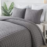 WDCOZY Dark Grey California Cal King Size Quilt Bedding Sets with Pillow Shams, Deep Oversized Lightweight Bedspread Coverlet, Quilted Blanket Thin Comforter Bed Cover, 3 Pieces, 118x106 inches