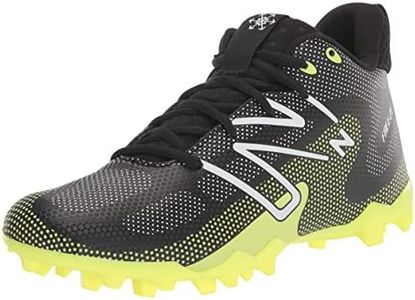 New Balance Boy's FreezeLX V4 Lacrosse Shoe, Black/Hi-lite/White, 2 Little Kid