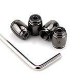 4Pcs Anti-Theft Valve Caps, Tire Tyre Wheel Car Auto Caps Universal Car Moto Bike Tire Wheel Valve Stem Caps Dust Covers (Barrel/Black)