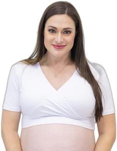 Crossover Bra Boyfriend Short Sleeve | Crop Tops for Women & Teens | White | S