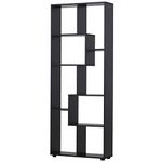 HOMCOM 8-Tier Freestanding Bookcase w/Melamine Surface Anti-Tipping Foot Pads Home Display Storage Grid Stand Bedroom Living Room Furniture Modern Style - Black