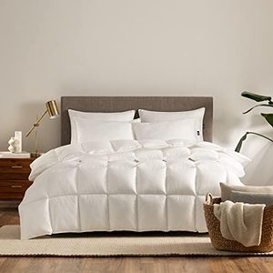 Serta Down Illusion Extra Warmth Hypoallergenic Down Alternative Comforter with Corner Loops, Full/Queen, White