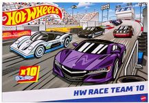 Hot Wheels Cars, 10-Pack of Toy Cars in 1:64 Scale, Set of 10 Race Cars, Mix of Officially Licensed and Unlicensed, Gift for Kids and Collectors, HMK47