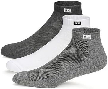 Supersox Cotton Men's 3 Pairs Sports Ankle Length Socks - Half Terry Cushioned, Anti Odour & Anti Bacterial For Sneaker & Running Workout - Free Size, Pack Of 3 (Multicolored)