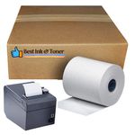 3 1/8 x 225 Feet, 3 1/8 x 200 Feet Thermal Paper Receipt Rolls, 50 Rolls (Will Work with 3 1/8 x 220 Ft) (Diameter: 70 mm, Interior 16 mm) Works with reciept Printers. Box of 50 Rolls